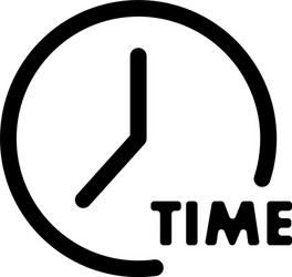 Simple clock icon time with signaturesimple vector