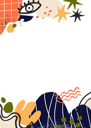 abstract card design with random doodle shapes vector image