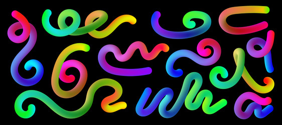 abstract colorful gradient line shapes vector image