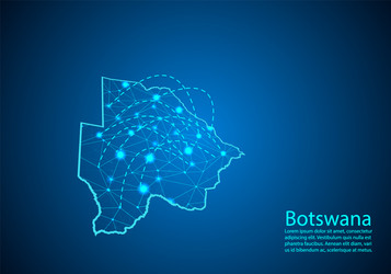 Botswana map with nodes linked by lines concept vector