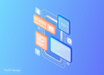 creates a custom design for mobile application vector image