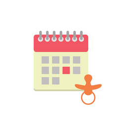 Flat style calendar icon with nipple vector