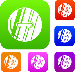 round sewn button set color collection vector image
