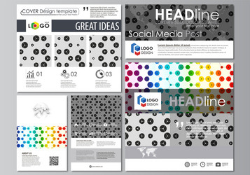 social media posts set business abstract vector