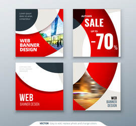square banner templtes with circles and shapes vector image