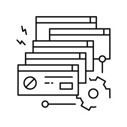 Crash system line icon vector