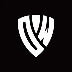 Dw logo monogram with piece circle ribbon style Vector Image