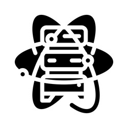 Quantum computer data server glyph icon vector