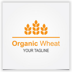 simple organic wheat logo premium elegant vector