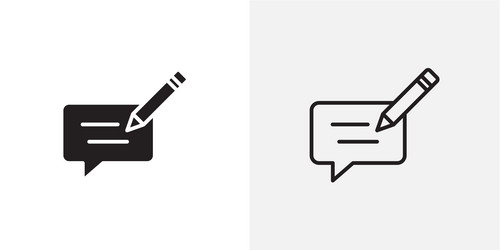 write comment icons pack for apps and ui ux desigs vector image