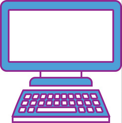 computer monitor with keyboard technology gadget vector image