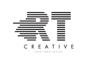 Rt r t zebra letter logo design with black vector