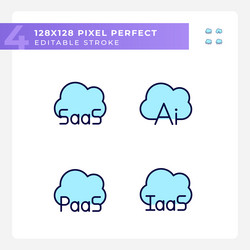 Structure of cloud computing pixel perfect rgb vector