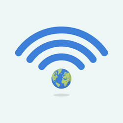 Wifi Globe Connection Symbol vector image
