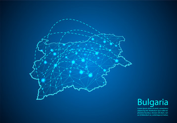 bulgaria map with nodes linked by lines concept vector