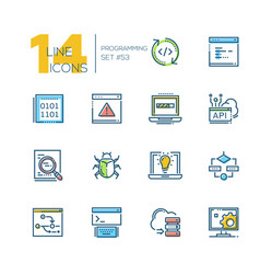 Coding Icons - Thin Line Set vector image
