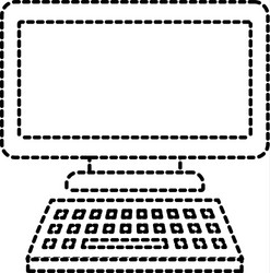 computer monitor with keyboard technology gadget vector image