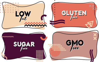 flat linear promotion set labels badges vector image