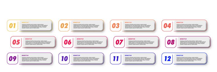 bullet points numbers from 1 to 12 list markers vector image