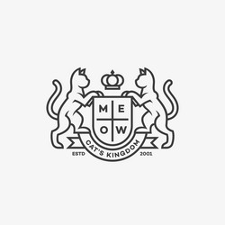 cats heraldic logo Vector Image