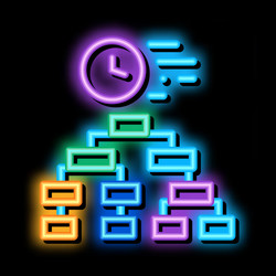 Time algorithm neon glow icon vector