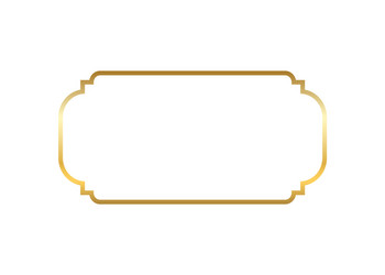 Gold rectangular frame with rounded corners Vector Image
