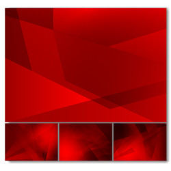 set of red color geometric abstract background vector image
