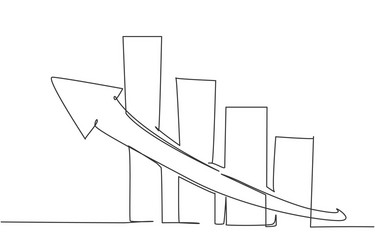 Single continuous line drawing increasing vector