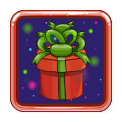 application icon with cartoon gift box vector