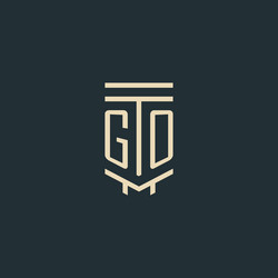 go initial monogram with simple line art pillar vector image