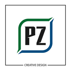 Initial letter pz logo template design Royalty Free Vector