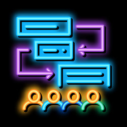 replacement components algorithm neon glow icon vector