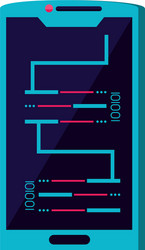 smartphone device with code binary vector image