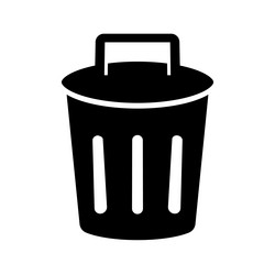 trash can silhouette icon or delete button ui vector image