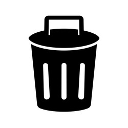 Trash can silhouette icon or delete button ui vector