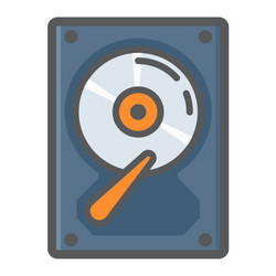 Hard disk colorful line icon hardware and hdd vector