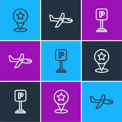 Set line map pointer with star parking and plane vector
