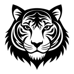 Striking Tiger Face Portrait Vector Image