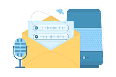 voice messages with mobile phone app mail vector