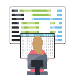 web developer working on computer programming vector image