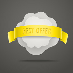 Abstract speech cloud with color ribbon vector