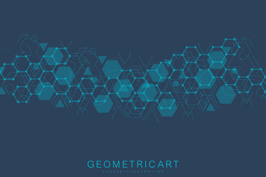 hexagonal abstract background big data vector image
