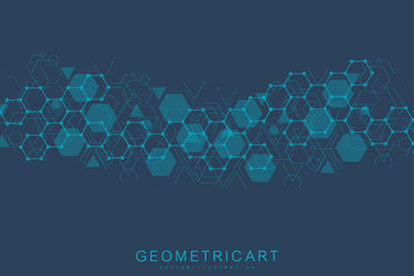 hexagonal abstract background big data vector