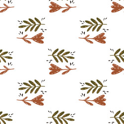 isolated seamless pattern with simple botanic vector