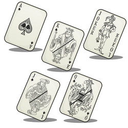 Jack queen and king stylized playing cards Vector Image