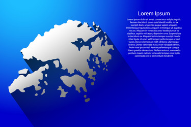 abstract map of hong kong with long shadow vector image