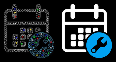 flare mesh network calendar setup icon with vector image