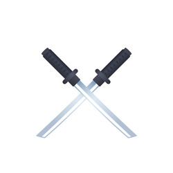 katana crossed japanese swords vector