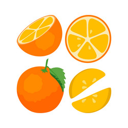 Ripe orange set vector