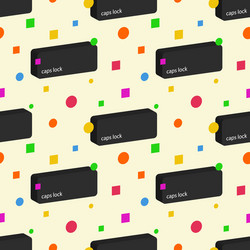 Caps lock keyboard buttons and confetti pattern vector